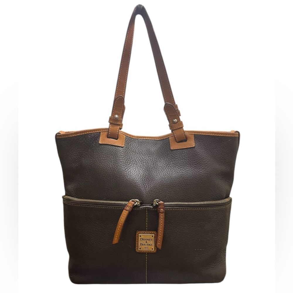 DOONEY & BOURKE Brown Pebble Leather Tote Bag